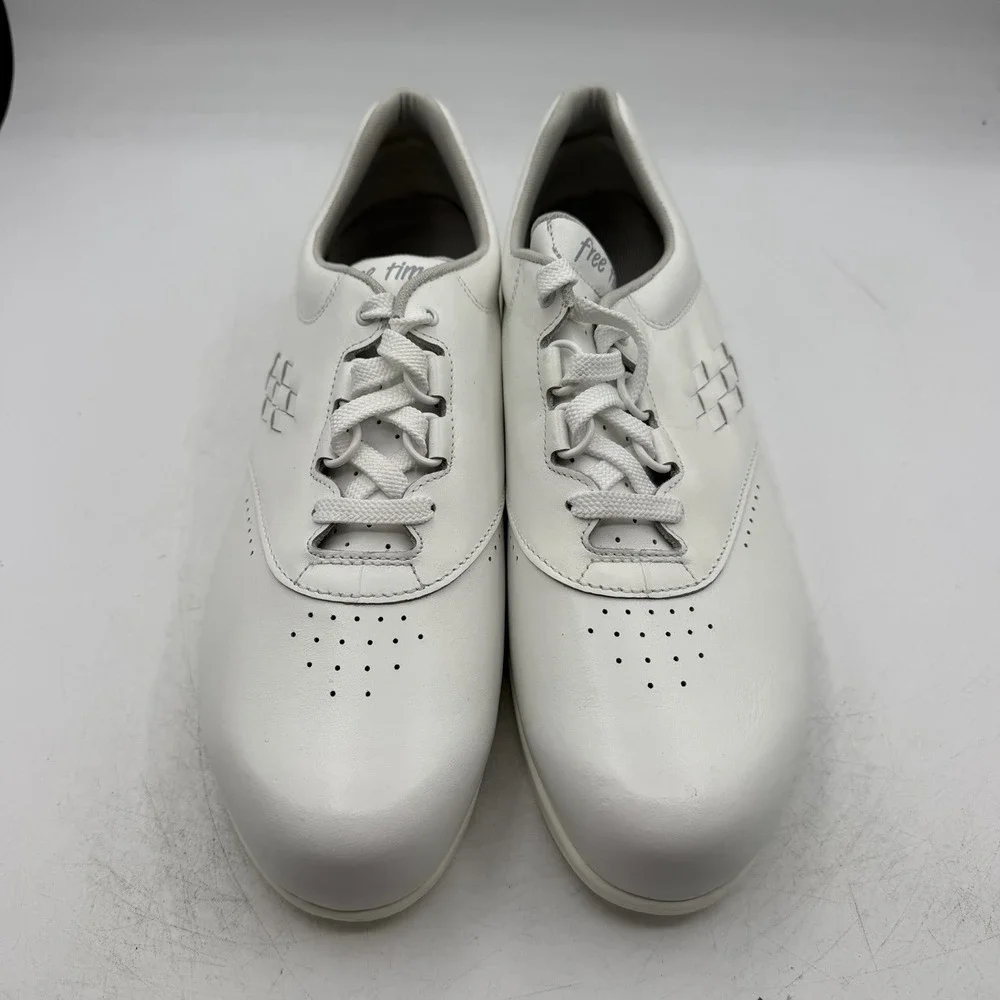 SAS Free Time Shoes Womens 10.5 M White Leather Walking Comfort Tripad Lace Up